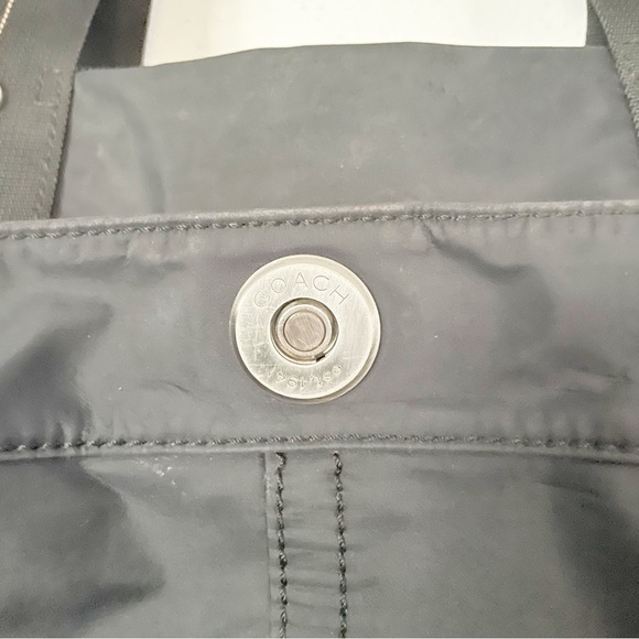 COACH Tote Bag Unisex Nylon/Genuine Leather Black 2-Way Shoulder/Top Handle - Picture 5 of 12